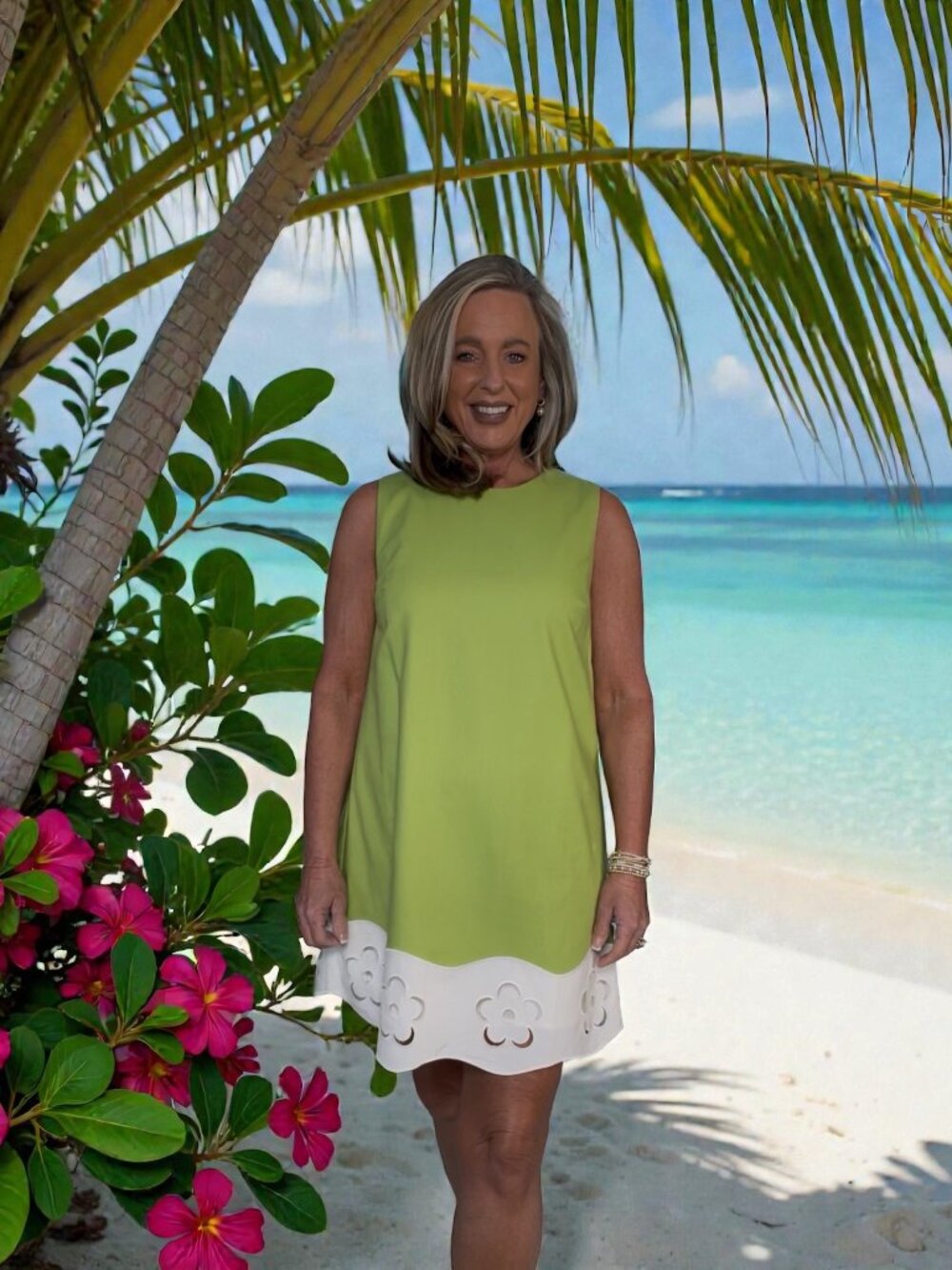 Entro Apple Green Sleeveless Dress